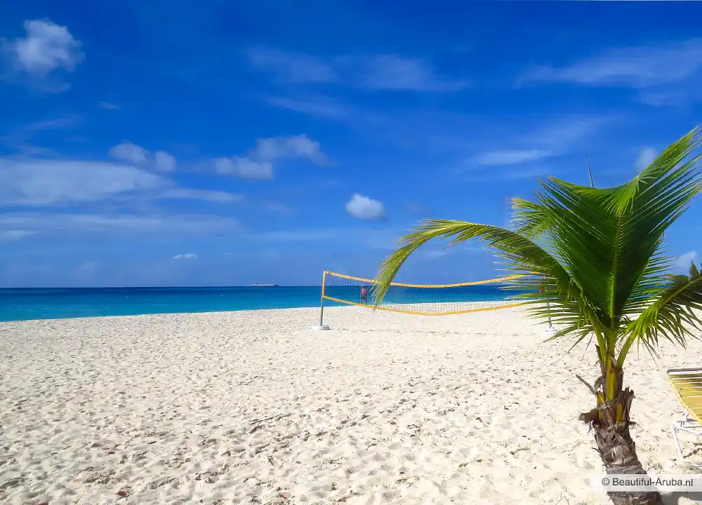 volleybalnet op Manchebo Beach
